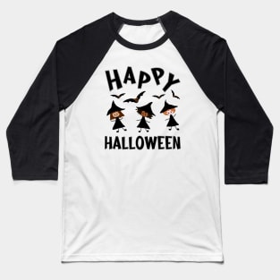 Happy Halloween - Cute Witch Girls Baseball T-Shirt